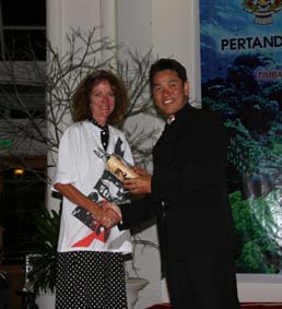 Jean receives our 'Certificate for Racing'