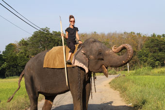 Jean and Posing Elephnat