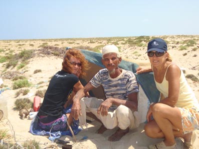 Jean and Leonie with their camel herder